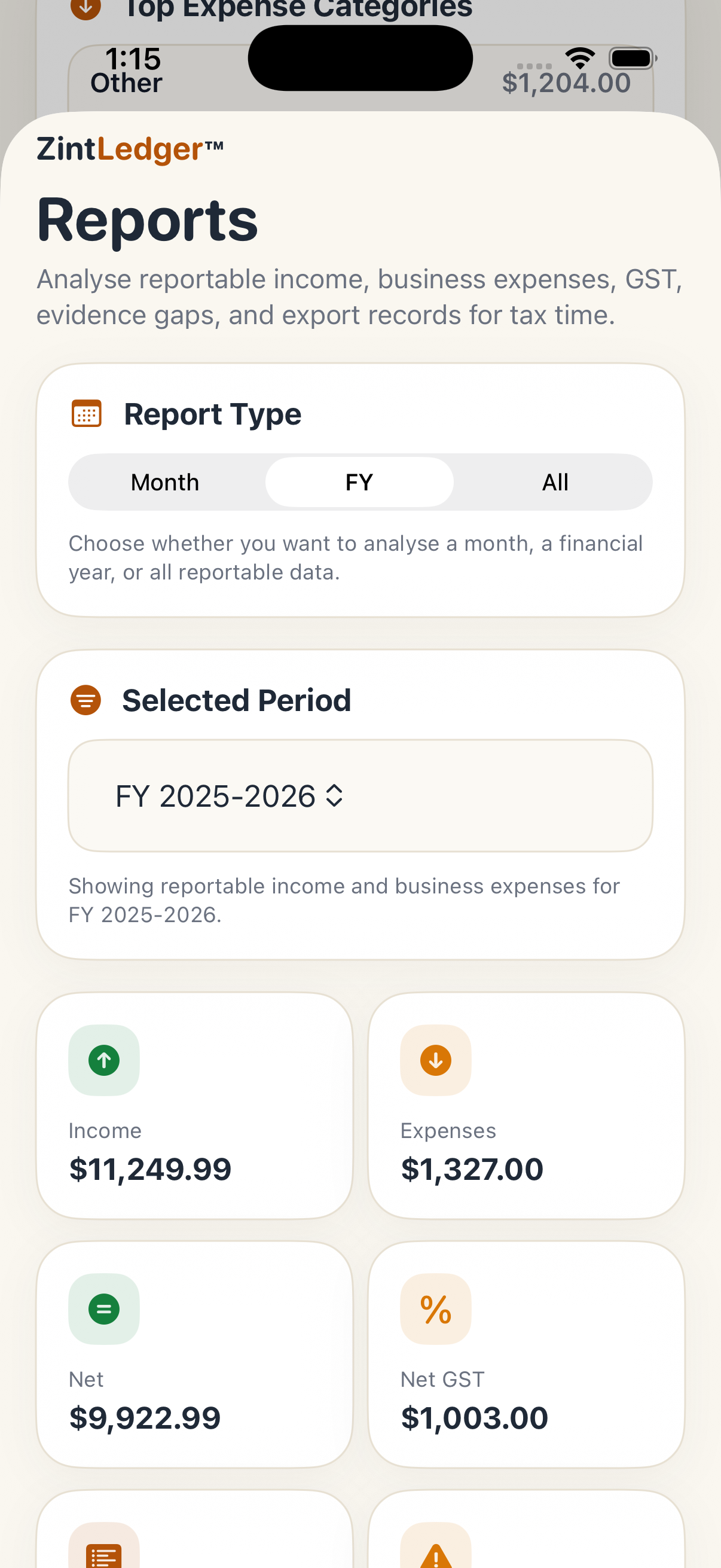 Reports and trends screenshot